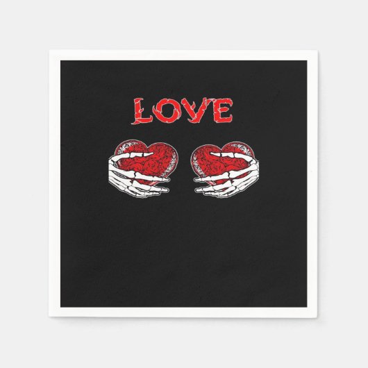 Skeleton Hands Herz Funny Design Serviette (Vorderseite)