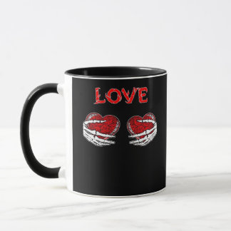 Skeleton Hands Herz Funny Design Tasse