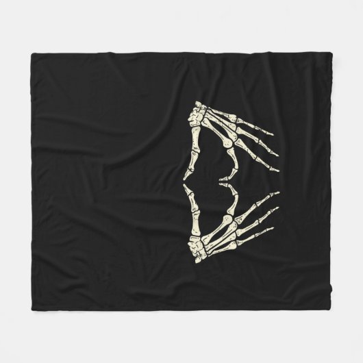 Skeleton Hands Herz Funny Halloween Männer Frauen  Fleecedecke (Vorderseite (Horizontal))