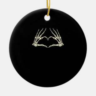Skeleton Hands Herz Funny Halloween Männer Frauen Keramik Ornament
