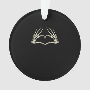 Skeleton Hands Herz Funny Halloween Männer Frauen Ornament