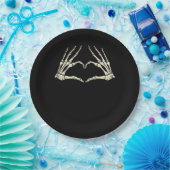 Skeleton Hands Herz Funny Halloween Männer Frauen Pappteller (Party)