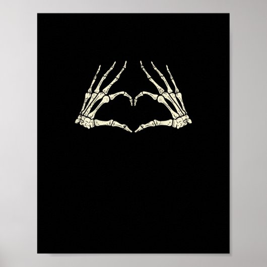 Skeleton Hands Herz Funny Halloween Männer Frauen  Poster (Vorne)