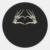 Skeleton Hands Herz Funny Halloween Männer Frauen Runder Aufkleber (Vorderseite)