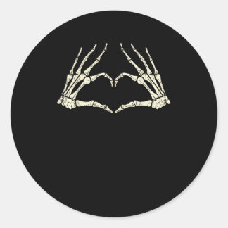 Skeleton Hands Herz Funny Halloween Männer Frauen Runder Aufkleber