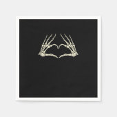 Skeleton Hands Herz Funny Halloween Männer Frauen Serviette (Vorderseite)
