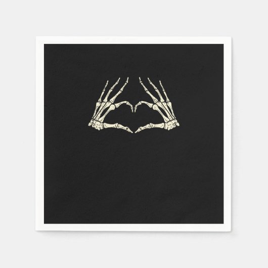 Skeleton Hands Herz Funny Halloween Männer Frauen Serviette (Vorderseite)