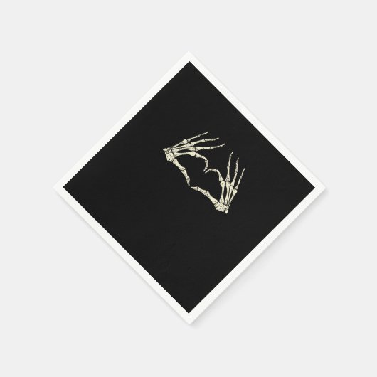 Skeleton Hands Herz Funny Halloween Männer Frauen Serviette (Ecke)