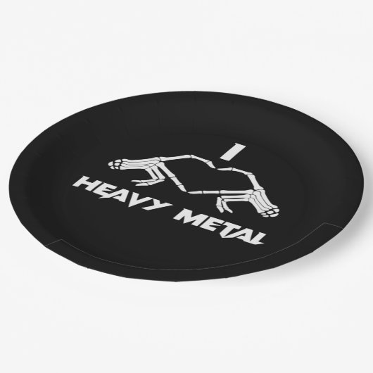 Skeleton Hands Herz - Funny Halloween Pappteller (Schrägansicht)