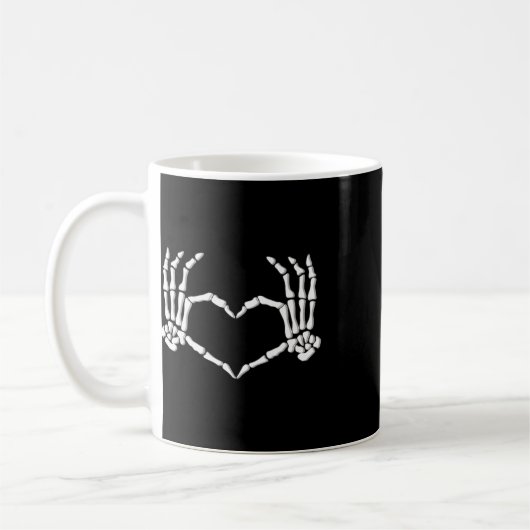 Skeleton Hands Herz Halloween Kostüme Männer Fraue Kaffeetasse (Links)