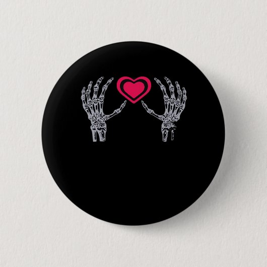 Skeleton Hands Herz Niedlich Button (Vorderseite)