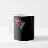 Skeleton Hands Herz Niedlich Kaffeetasse (Vorderseite Links)