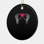 Skeleton Hands Herz Niedlich Keramik Ornament (Links)