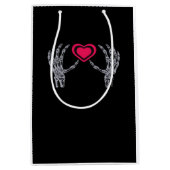 Skeleton Hands Herz Niedlich Mittlere Geschenktüte (Vorderseite)