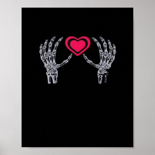 Skeleton Hands Herz Niedlich Poster (Vorne)