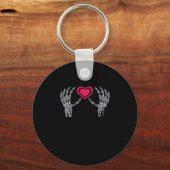Skeleton Hands Herz Niedlich Schlüsselanhänger (Vorderseite)