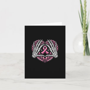 Skeleton Hands Herz rosa Ribbon Brustkrebs Awa Karte