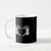 Skeleton Hands Herz-Schildkröten Spaß Halloween Kaffeetasse (Links)