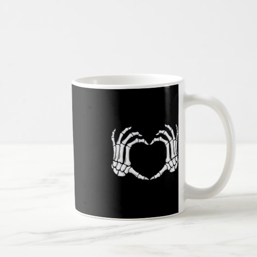 Skeleton Hands Herz-Schildkröten Spaß Halloween Kaffeetasse (Rechts)