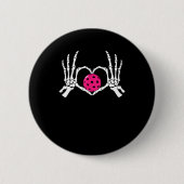 Skeleton Hands Herz Signieren Funny Pickle Valenti Button (Vorderseite)