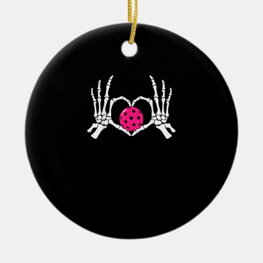 Skeleton Hands Herz Signieren Funny Pickle Valenti Keramik Ornament (Vorne)