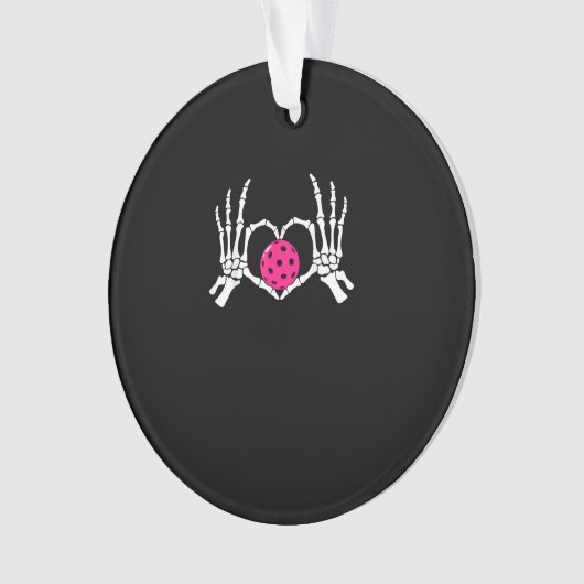 Skeleton Hands Herz Signieren Funny Pickle Valenti Ornament (Vorderseite)