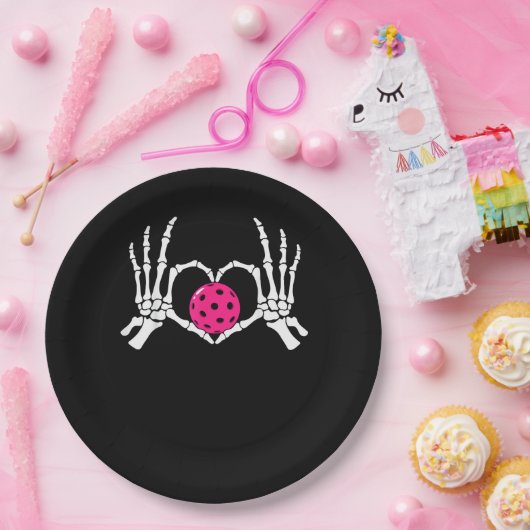 Skeleton Hands Herz Signieren Funny Pickle Valenti Pappteller (Party)