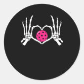 Skeleton Hands Herz Signieren Funny Pickle Valenti Runder Aufkleber (Vorderseite)