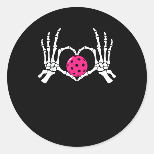 Skeleton Hands Herz Signieren Funny Pickle Valenti Runder Aufkleber (Vorderseite)