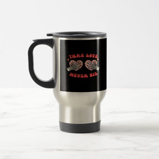 Skeleton Hands Herzdesign Classic Reisebecher (Links)