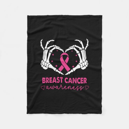 Skeleton Hands Herzmuskel Halloween Brustkrebs Fleecedecke (Vorderseite)