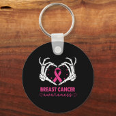 Skeleton Hands Herzmuskel Halloween Brustkrebs Schlüsselanhänger (Vorderseite)