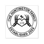 Skeleton Hands Herzzeichen #1R Familienname Datum Permastempel (Design)