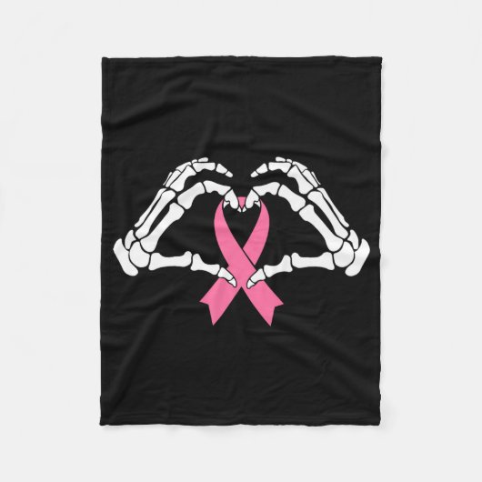 Skeleton Hands Holding Ribbon Halloween Kostüm Ha Fleecedecke (Vorderseite)