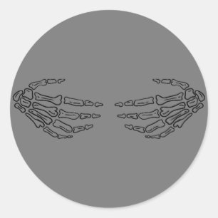 Skeleton Hands Hug Halloween-Aufkleber Runder Aufkleber