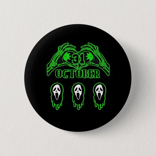 Skeleton Hands Klassisches Design Button (Vorderseite)