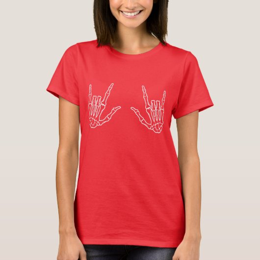 Skeleton Hands-Liebe T-Shirt (Vorderseite)