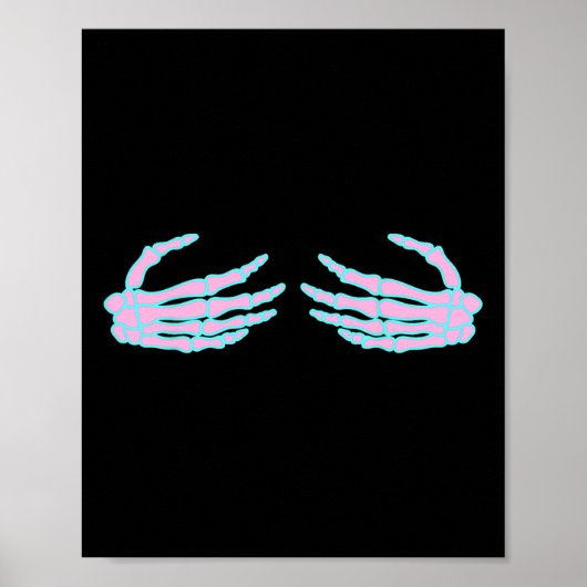 Skeleton Hands On S Breast  Poster (Vorne)
