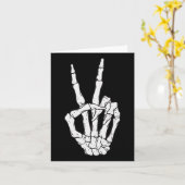 Skeleton Hands Peace Sign Liebe Halloween Kostüm Karte (Gelbe Blume)