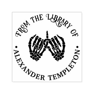 Skeleton Hands Pinky Swear #2 Bibliotheksname Permastempel