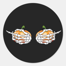 Skeleton Hands Pumpkin Halloween Sticker