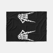 Skeleton Hands Rocker Rock On Rock Star Fleecedecke (Vorderseite (Horizontal))