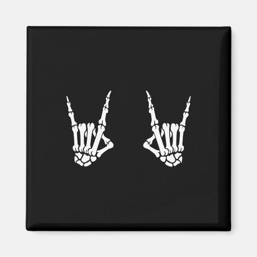Skeleton Hands Rocker Rock On Rock Star Magnet (Vorne)