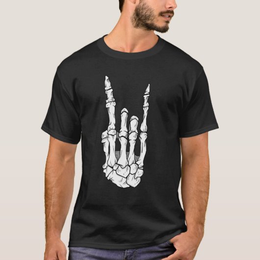 Skeleton Hands Rock'n'Roll Music Heavy Rock T-Shirt (Vorderseite)