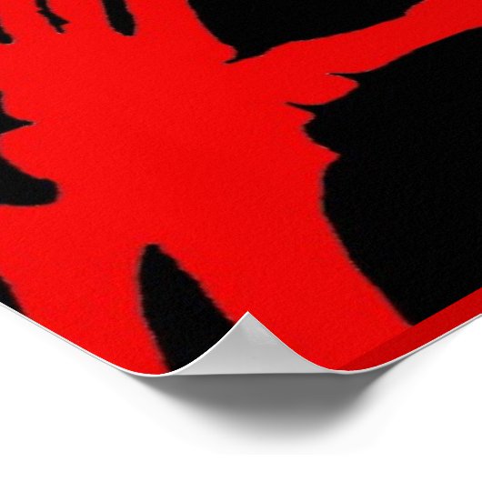 Skeleton Hands Rotes Herz Poster (Ecke)