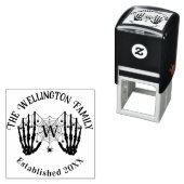 Skeleton Hands Spiderweb Init Familienname Estland Permastempel (Beispiel)