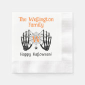 Skeleton Hands Spiderweb Initialname Halloween #2 Serviette (Vorderseite)