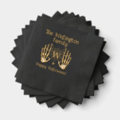 Skeleton Hands Spiderweb Initialname Halloween #2 Servietten Mit Folie (Insitu (Gestapelt))