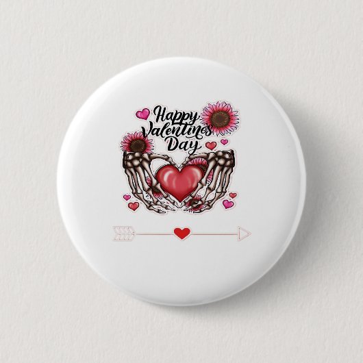 Skeleton Hands Valentinstag Classic Button (Vorderseite)