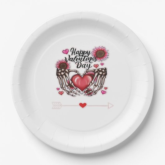 Skeleton Hands Valentinstag Classic Pappteller (Vorderseite)